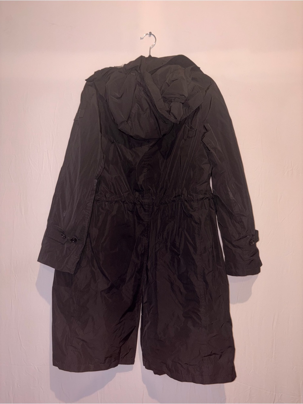 BURBERRY Women's Hooded Coat Size 6 In Black - Picture 2 of 7
